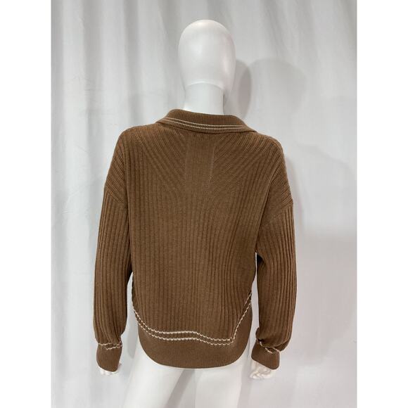 Rag & Bone 'Monti' Brown Stripe Polo Size S - Picture 3 of 5